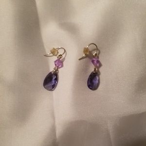 Amethyst colored tear drop earrings